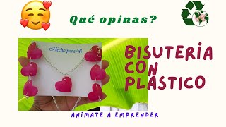 BISUTERÍA CON BOTELLA PLÁSTICA DE COLORES♻💯Que opinas?