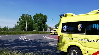 A1 2x Otaris CR Ambulance 02-141 & 02-143 Leeuwarden naar het MCL vanaf melding