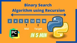 Binary Search Algorithm Using Recursion in Python with source code 2021