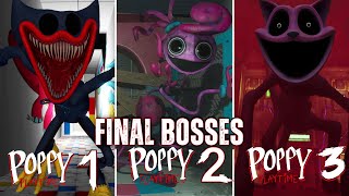 POPPY PLAYTIME CHAPTER 1,2 & 3 - FINAL BOSSES FIGHTS + DEATHS