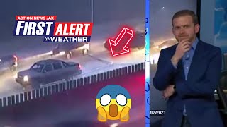 Truck drags fallen light pole on busy Florida interstate during tornado warning | WILD VIDEO