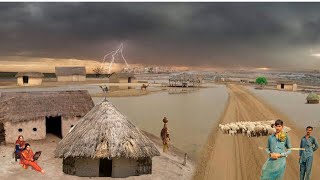 village,rain in cholistan desert || Very beautiful scene || Very close to Pakistan India border