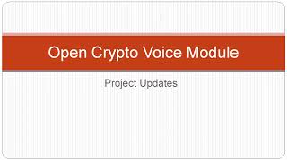 Crypto Voice Module Project Updates (Encrypted Digital Voice)