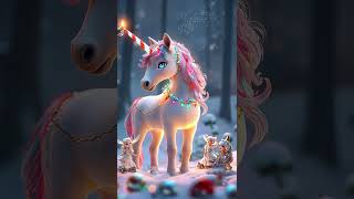 Unicorn Christmas Magic in a Winter Wonderland