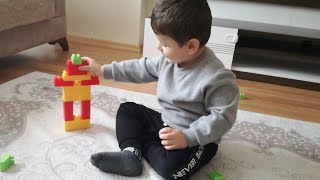 Hamza Kule yapıyor lego'lardan robot yapmış,eğlenceli çocuk videosu