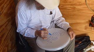 Artimus Pyle, Former Lynyrd Skynyrd Drummer, signing & sketching drum head