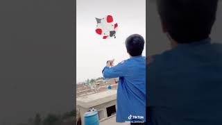 White big patang Flying in pindi