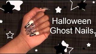 Halloween Nail Ghosts!!!Lazy Girl Method - Nails By LIv