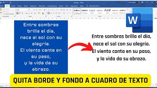 Word: Cómo quitar borde y fondo a un cuadro de texto