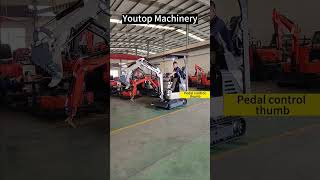 Youtop YT10 excavator with pilot control, expandable track and side swing boom. #excavator #shorts