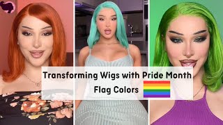 Transformation Wigs with Pride Month Flag Colors | Hair Transformation