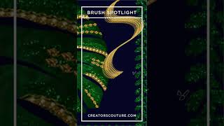 3D Photoshop Brush Magic Brush Teaser: Luxurious Emerald & Gold Maximalist Monstera #shorts