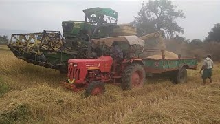 Day-1 Harvesting🌾🌾 Paddy by John deere 5055 E and Mahindra 475 di🙄 /// BB 11 Dhan varity🤩🤩