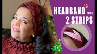 HeadBand with 2 strips / how to crochet - EASY AND FAST - BY LAURA CEPEDA