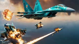 The SU-34 exploded in mid-air after failing in an attack mission