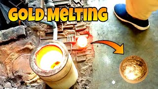 Gold Melting by Furnace and refine by Acid/how to melt gold?gold recovery#business#gold#goldrecovery