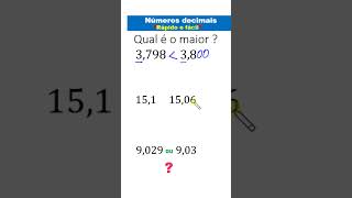 Comparação de números decimais/ Quem é o Maior!