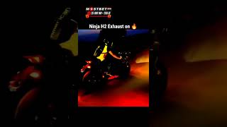 Ninja H2 Exhaust Flame On 🔥#viral #motovlog #ytshorts #shorts #baiklover #vlog #tranding