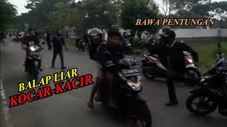 Bawa Pentungan, Balap Liar Di Jombang Kocar Kacir Dibubarkan Warga