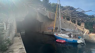 Exploring an abandoned submarine pen in Montenegro