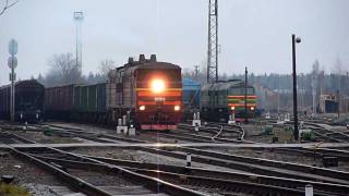 [LDz] 2ТЭ10У-0185 (бордовый) (Крустпилс, 21.12.2011, Даугавпилс)