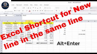 Excel Shortcut for new line in a same cell | Excel Shortcuts | Keyboard shortcuts