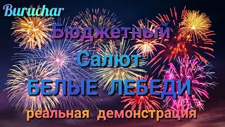 Бюджетный салют Римская свеча Белые лебеди