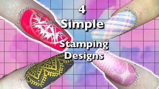 4 Simple Stamping Designs | Aimeili Gel Polishes Review & Swatches