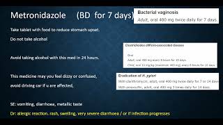 Metronidazole, BV, Bacterial Vaginosis, OSCE, counselling, OSCE pharmullary, Roze Pharm