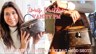 NEW LOUIS VUITTON VANITY PM REVIEW WHAT FITS MOD SHOTS WHATS IN MY BAG WORTH IT PROS CONS