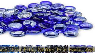 GasSaf Blue Fire Glass Beads for Outdoor Fire Pit, Fireplace and fire Pit Table, 3/4 Inch Glass(10