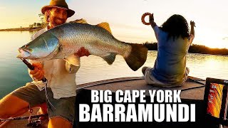 Aboriginal lady calls in the BIG BARRAMUNDI for me