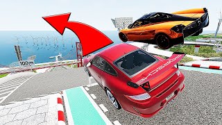 Big High Ramp Jumps with Expensive Sports Lux Cars Crashes #4 - BeamNG Drive