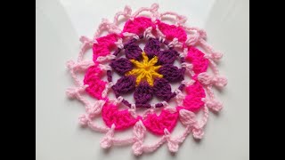 АЖУРНЫЙ круглый МОТИВ. Вязание крючком. Crochet .