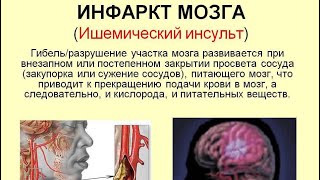 Ишемический ИНСУЛЬТ (Инфаркт МОЗГА) - гибель КЛЕТОК мозга / Фролов Ю.А. и Бутакова О.А.