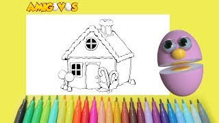 Apreenda Desenhar - Amigovos - Pintar Colorir Casinha Casa Crianças Infantil Desenho