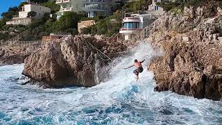 Extreme rope swinging in Nice