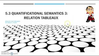 5.3a Quantificational Semantics 3: Relation Tableaux