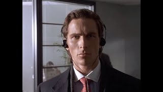 Patrick bateman listens to "hard on" on his walk to work