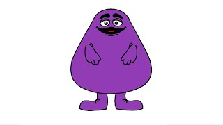 How to Draw Grimace, Grimace Drawing, Draw and Color Grimace, Draw Grimace, McDonald's Drawing