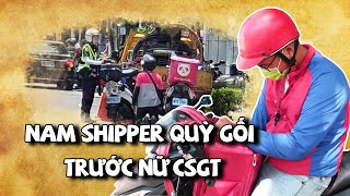 Anh shipper áo hồng và câu chuyện quỳ gối trước nữ CSGT | Kênh 9 TV