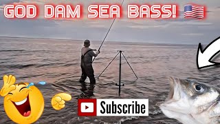 BASS FISHING - HOW TO CATCH A GOD DAM SEA BASS! 🇺🇲 American style!