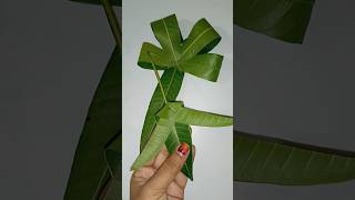 mango leaf decoration ideas #leaf crafts#pooja decor#shorts