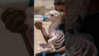 man rescue a weak baby camel🐫#youtubeshorts #viralvideo #shorts #trending