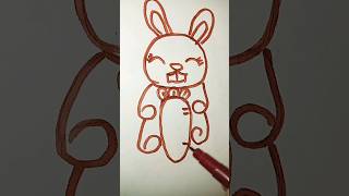 6 number drawing rabbit  🐰 how to draw #shortsvideo #youtube #viral