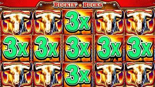 ★★JACKPOT HANDPAY★★$45 BETS★★BUCKIN BUCKS HIGH LIMIT SLOT MACHINE BUENO DINERO MUSEUM SLOTS KONAMI