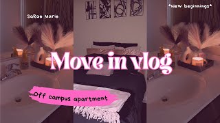 Apartment Move in Vlog| College Student|  SaRae Marie