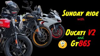 Sunday ride with Ducati V2 & GT 865🔥🔥 | Himalayan 450