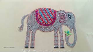 Simple Embroidery Elephant for Beginners Machine Embroidery