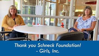 Seymour Girls Inc sends a "Thank You" to the Schneck Foundation